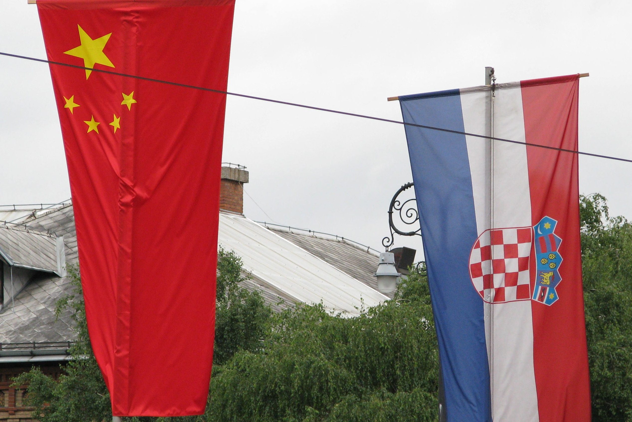 China Croatia Flags